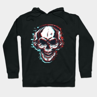 Skull Giltch Design Clothing Hoodie